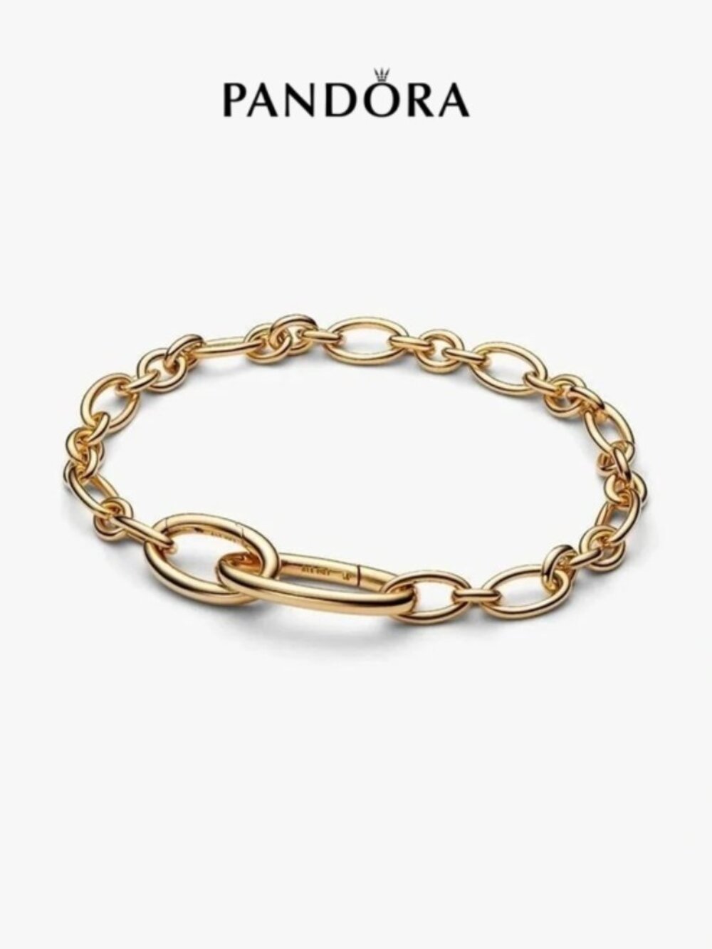 Pandora Polished Gold Oval-Link Bracelet